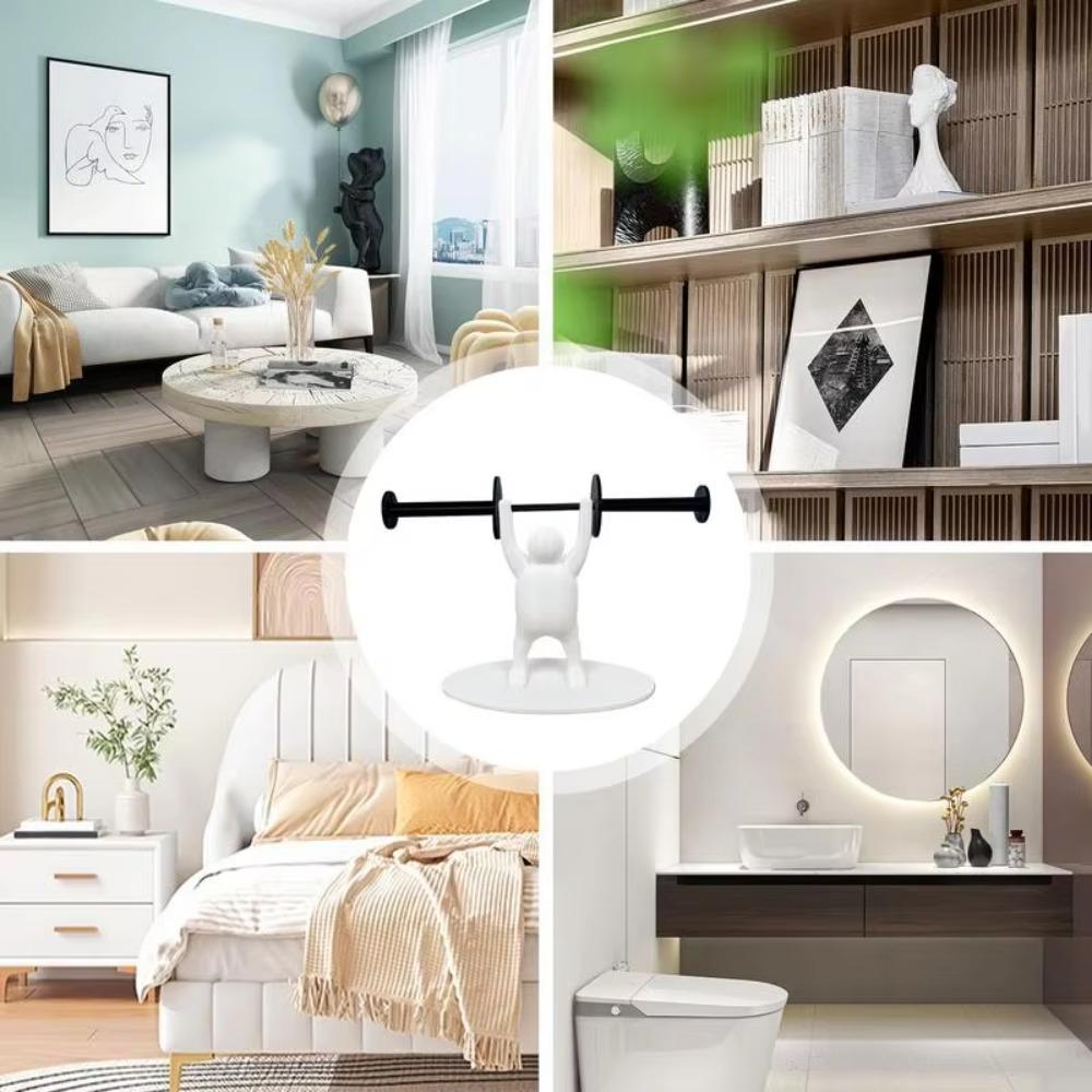 Funny Barbell Toilet Paper Holder Space Saving 3D Printed Toilet Paper Rack Home Decor
