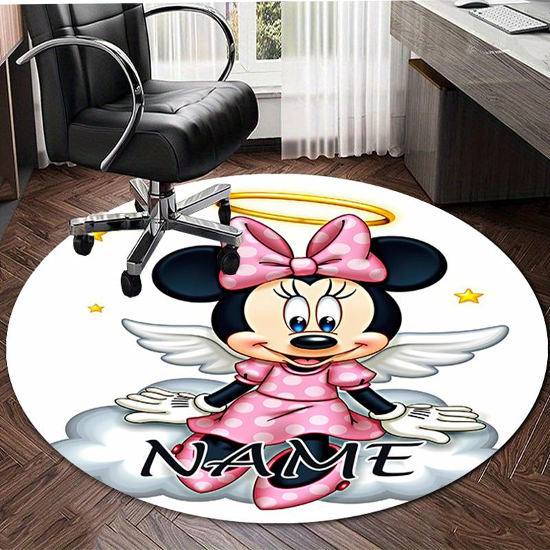 Personalized M-Minnie Round Chair Office Rug - Perfect for Mat, Office Chair & More - Ideal Gift for Birthdays and Holidays