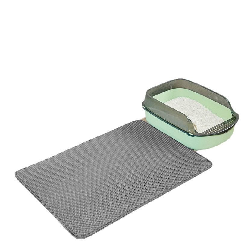 Eva Cat Litter Mat - Double Layer, Anti-Tracking, Washable, Extra Large, Sand Control, Pet Supplies.