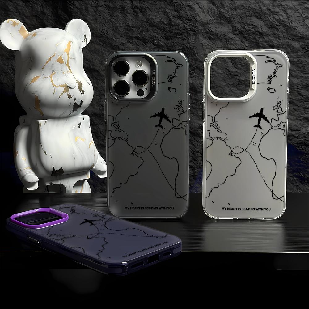 Travel-nspired Airplane Route Desian Phone Case For iPhone 15 14 13 12 11 16 Pro Max 16E 7 8 Plus X XR XS SE2 Soft Cover