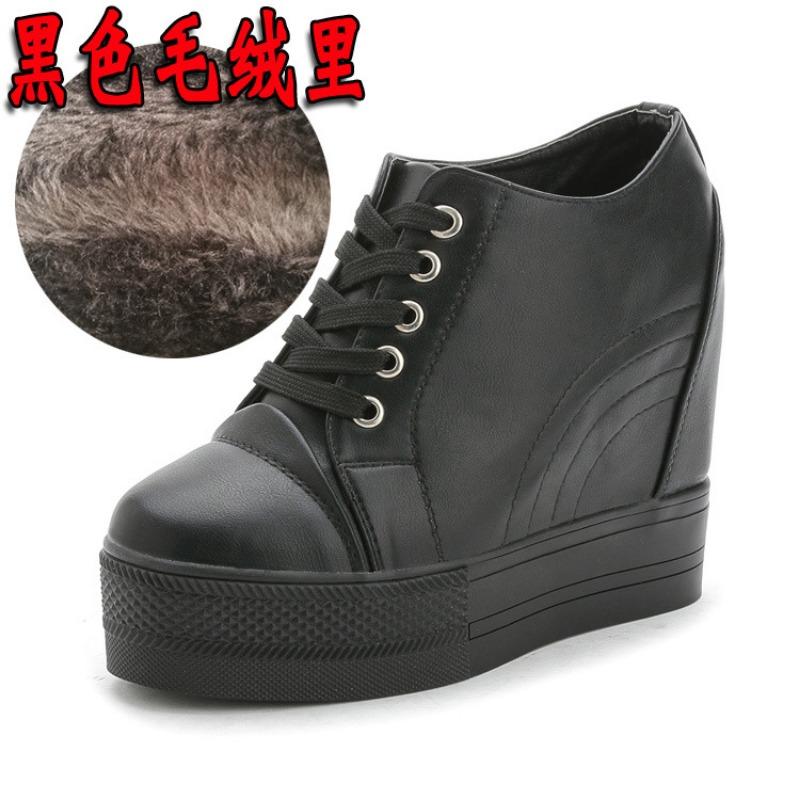 Autumn women's shoes new platform casual sports student shoes lace-up heel single shoes women