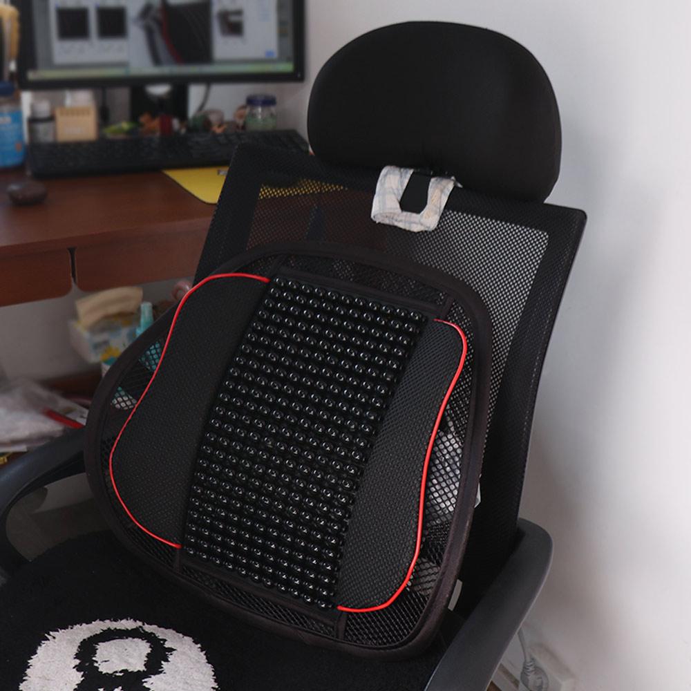 Wooden Bead Car Seat Lumbar Pillow Waist Massage Support Waist Pad Car Lumbar Cushion Office Chair