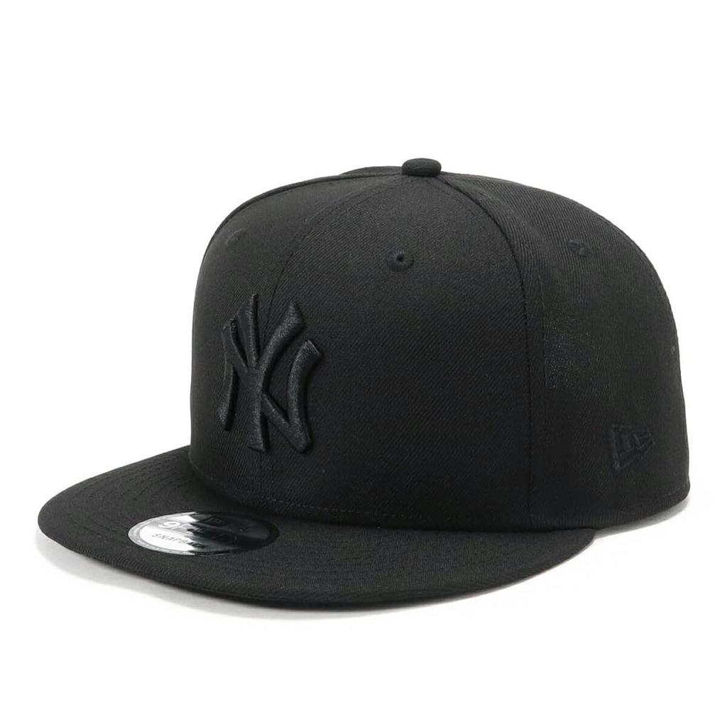 New Era Flat Visor Cap MLB Hat NY Black Black L XL 950 NEYYAN BLK BLK 25J