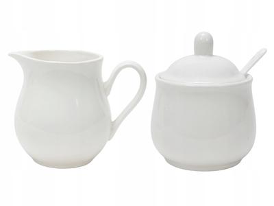 Sugar Bowl And Milk Cream Jug 280 Ml White Porcelain Set