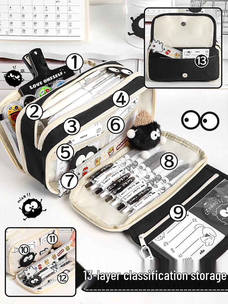 Upgraded Transparent Coal Ball Pencil Case - Stylish, High Capacity for Boys & Girls
