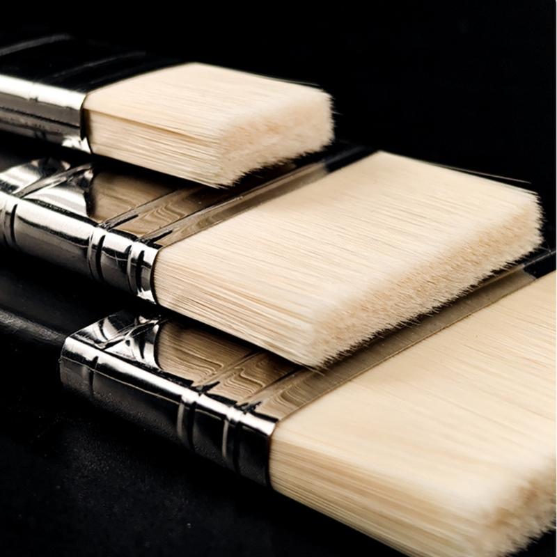 3 Pcs Wide Paint Brushes with Short Handle Painting Brush Flat Paddle Paint Brush Set for Oil and Acrylic Painting