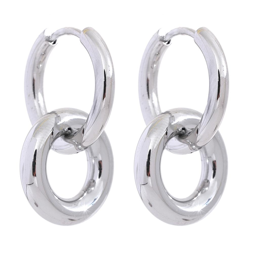 

Yhpup Stainless Steel Round Hollow Drop Hoop Earrings Charm Metal PVD Plated Waterproof High Quality Daily Jewelry Gift