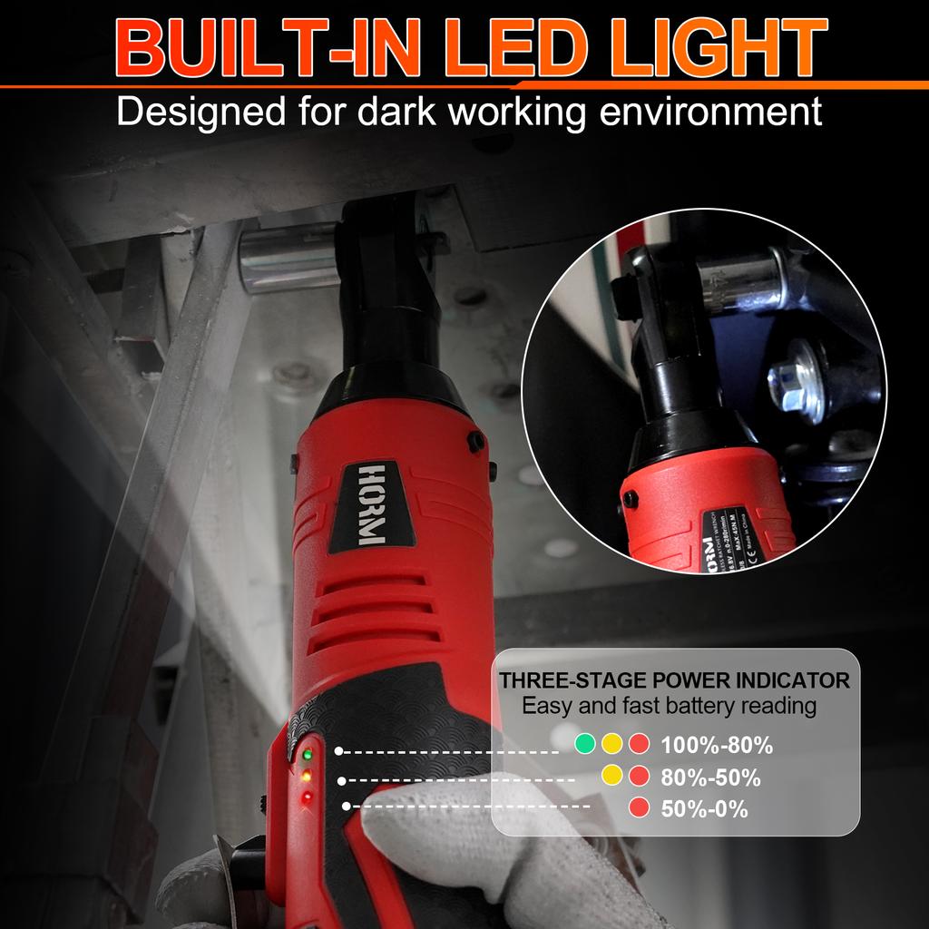 16.8V Electric Impact Wrench Cordless Rechargeable Screwdriver 3/8 Inch Right Angle Ratchet Wrenches Driver Drill Power Tool