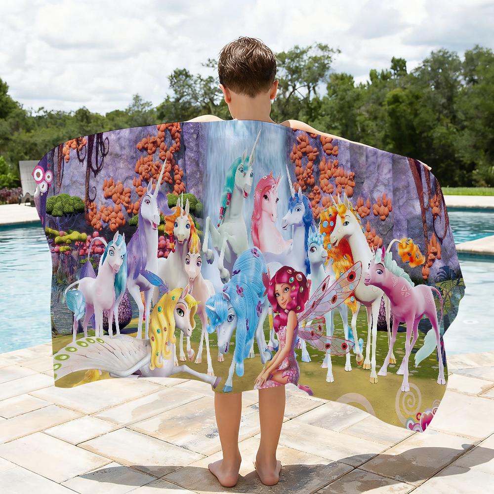 Cartoon M-Mia and Me Girl Towel Shower Sauna Travel Spa Quick Dry Gym Accessories Soft Large Beach Towels