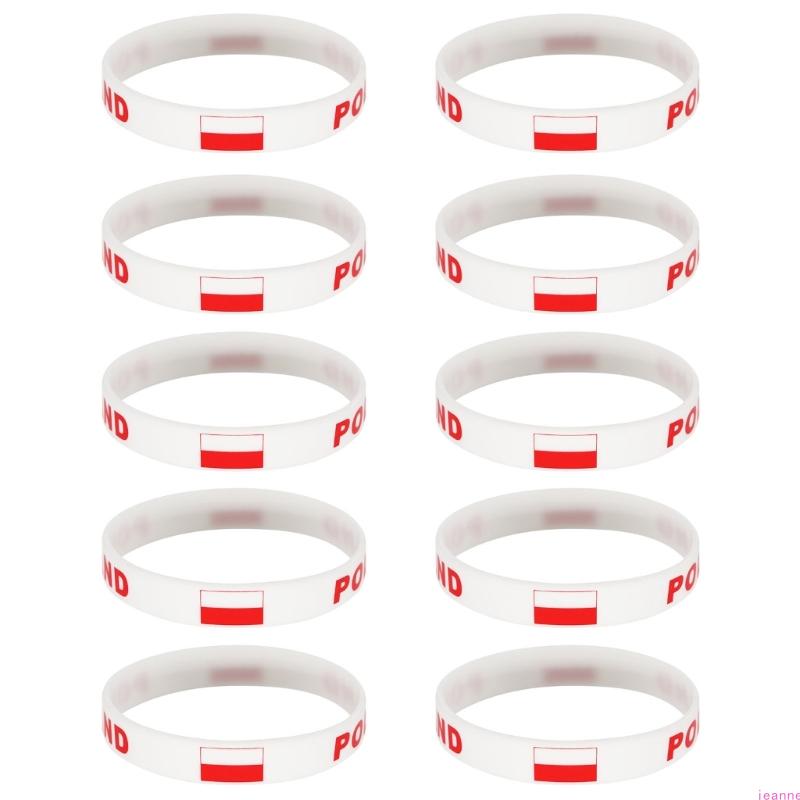 10Pcs/set Soft Elastic 2026 Sports Event Fan Bracelets Showcasing International Team Color Great For Collector