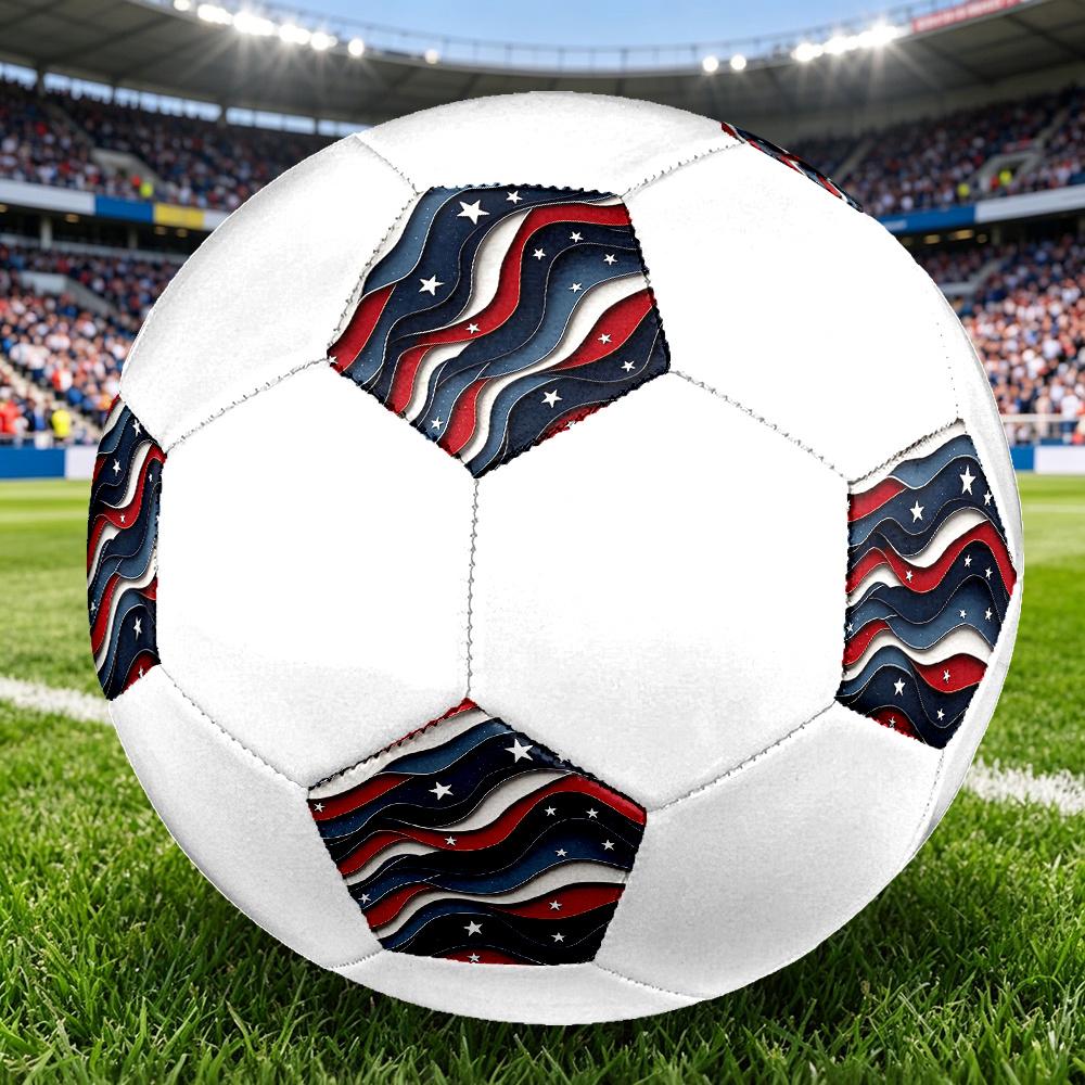 1PC American Flag Soccer Ball Size 5 Football Machine Sewn Indoor/Outdoor Universal Football W26