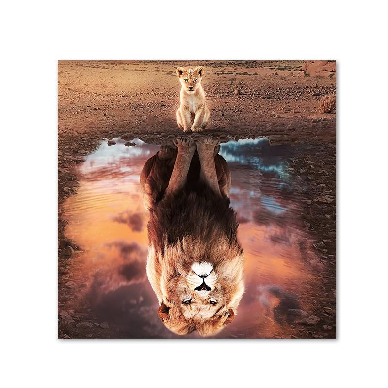 

Современное вдохновение для животных. Картина на холсте с изображением льва. Ментальность — это все постеры и принты. Настенные художественные картины для гостиной и домашнего декора. 20x20cm No Framed
