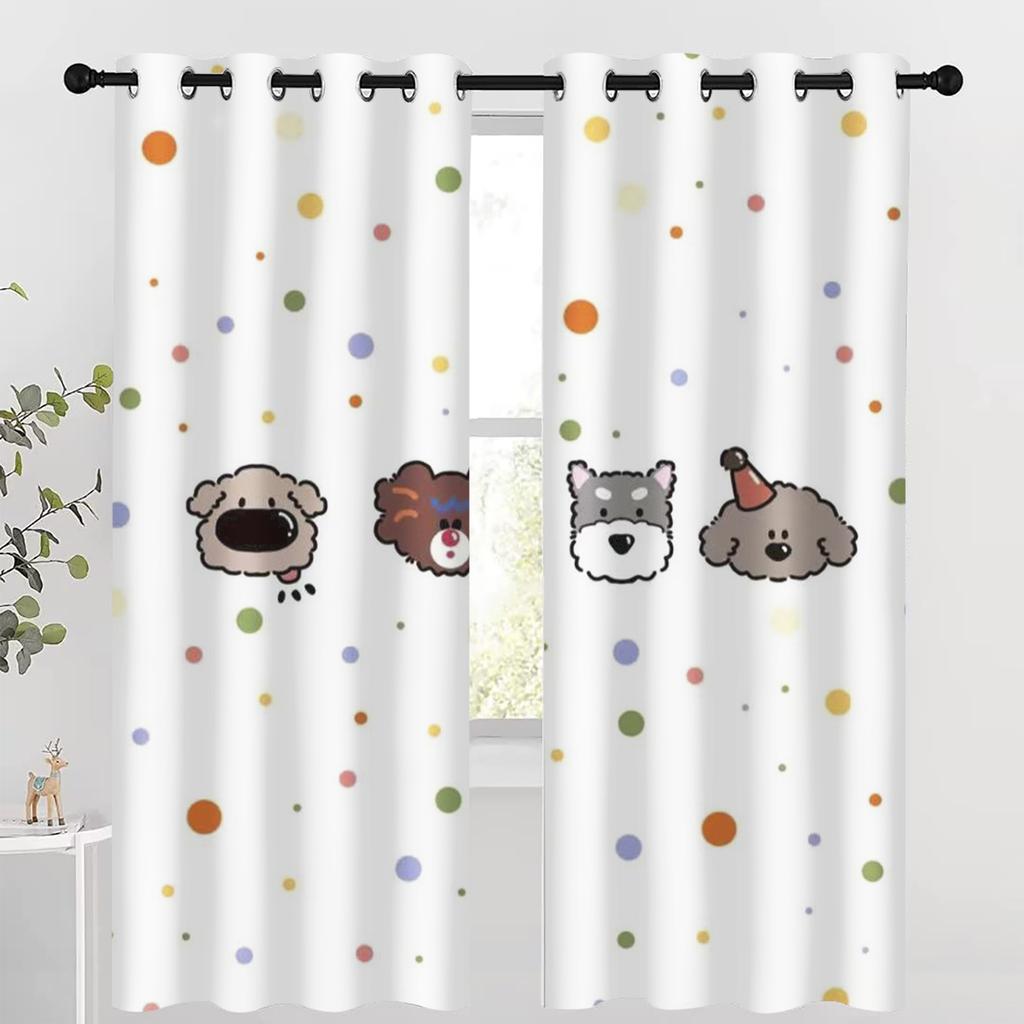Cute Cartoon Pattern Blackout Curtains Suitable For Children'S Bedrooms, Perfect For Boys And Girls With A Childlike Innocence.