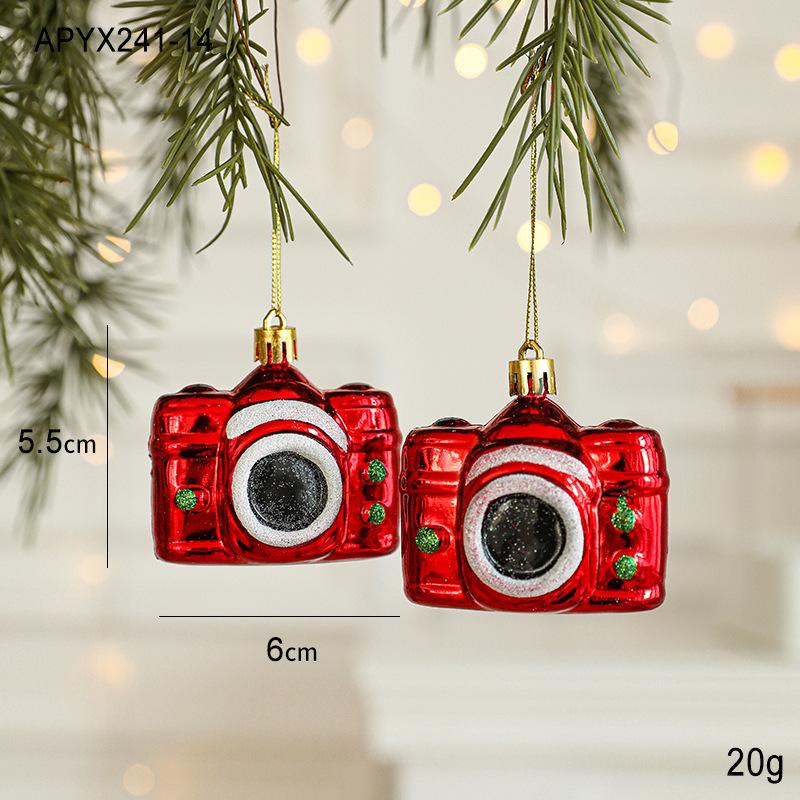 2Pcs Christmas Balls Ornaments Candy Cane Owl Christmas Tree Pendant Red And White Decorations Xmas  Year Home Party Decor