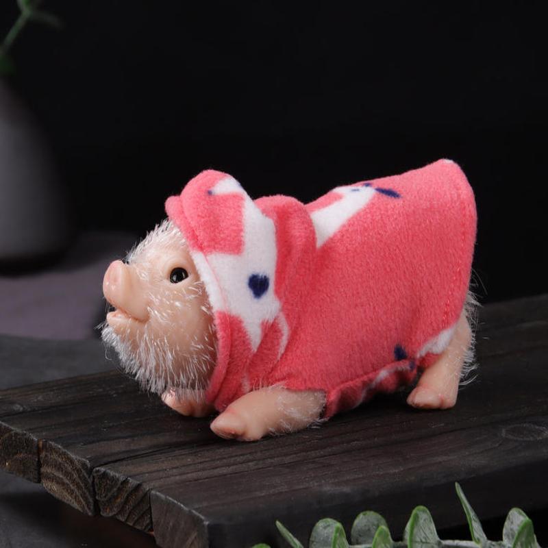 1 Set Lifelike Newborn Pig Doll 12.2Cm Silicone Piglet Soft Cute Mini Realistic Animals With Accessories Decompression Toy