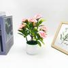 Rose Flower Plastic Fake Potted Plant Bonsai For Tabletop Decor And Use Event