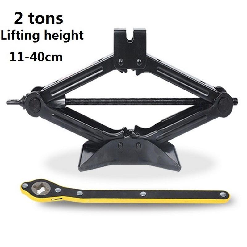 

Car Scissor Jack 2 Tons(4,409 lbs) For SUV Capacity with Ratchet Handle Effort Saving Universal Emergency Kit with Lug Wrench чорний