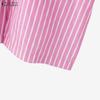 ZANZEA Women Turn Down Collar Loose Casual Short Sleeve Stripe Blouse