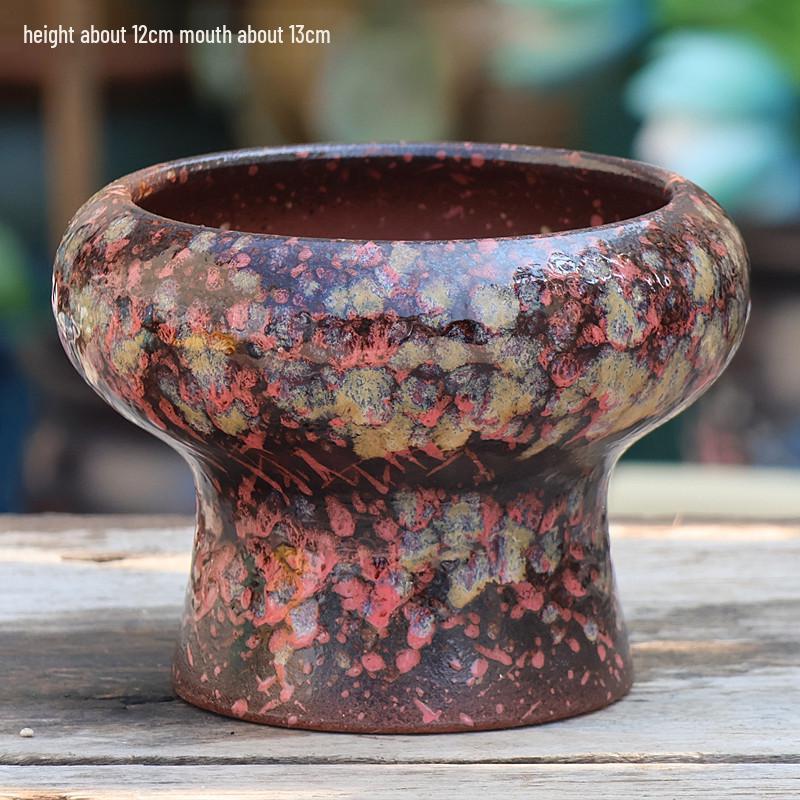 Minimalist Large Coarse Pottery Flower Pot for Succulents and Green Plants