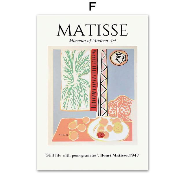 Poster e Stampe Astratte di Foglie Vintage Matisse Paesaggio Nordico Arte da Parete Pittura su Tela Immagine da Parete per Decorazione Soggiorno