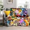 2025 New Cute Pikachu Pokemon Cartoon Gift Soft Plush Blanket,Flannel Throw Blanket for Living Room Bedroom Bed Sofa Cover Kids