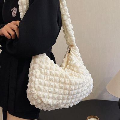 Damen-Umhängetasche mit Wolkenmotiv, weiches Nylon, Puff-Design, große Kapazität, Handtasche, lässige Shopper-Tragetasche