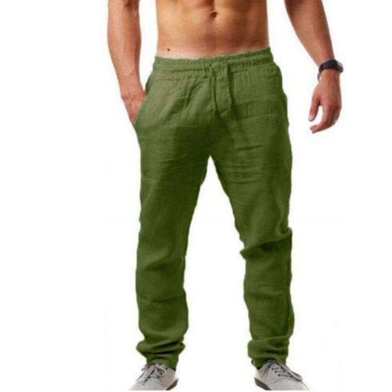 Men's Soft Cotton Linen Blend Trousers