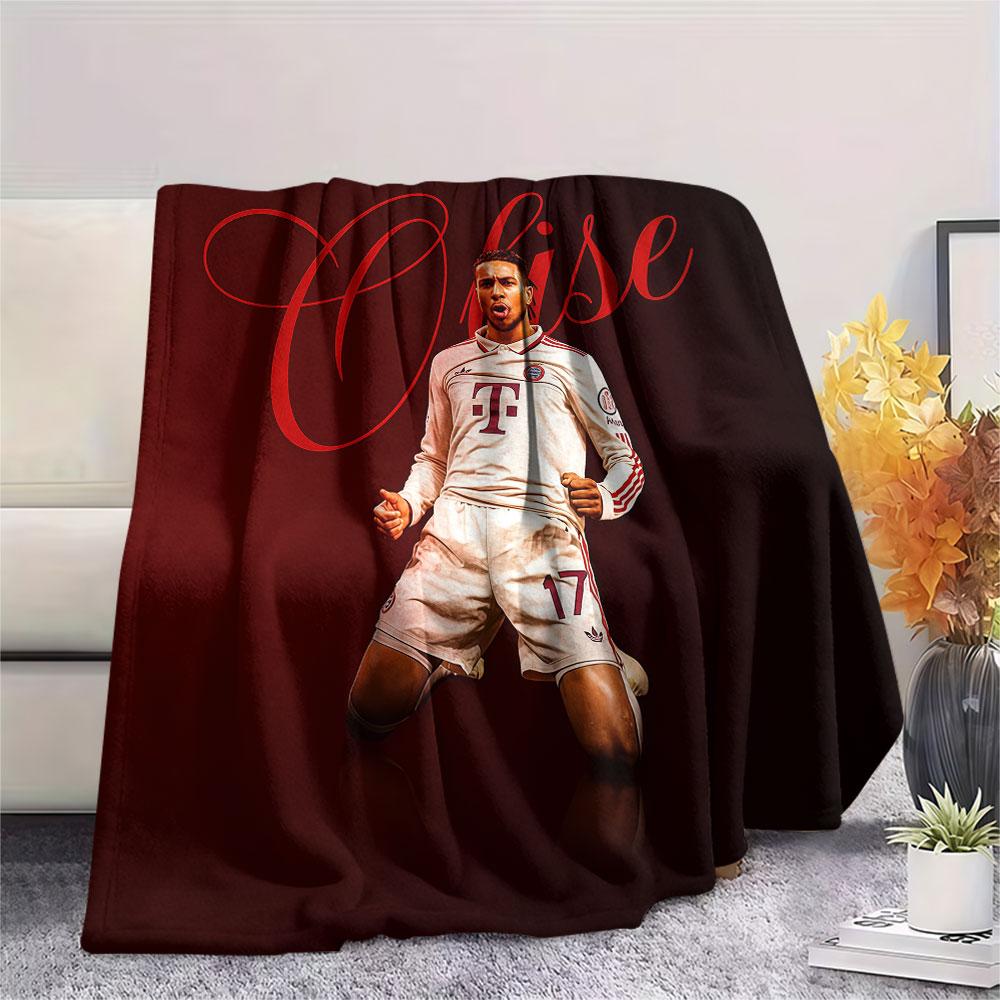 Michael Olise Bedrukte Flanellen Deken, zachte plaid voor slaapkamerbank, wasbaar, voetbalfan merchandise, geweldig cadeau.