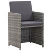 17 piece Garden Dining Set with Cushions Poly Rattan Grey