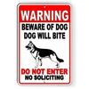 Corrosion-Resistant Canine Shield Safety Sign - Metal Steel, "Dog Bite Risk, Keep Out", Perfect for Protection