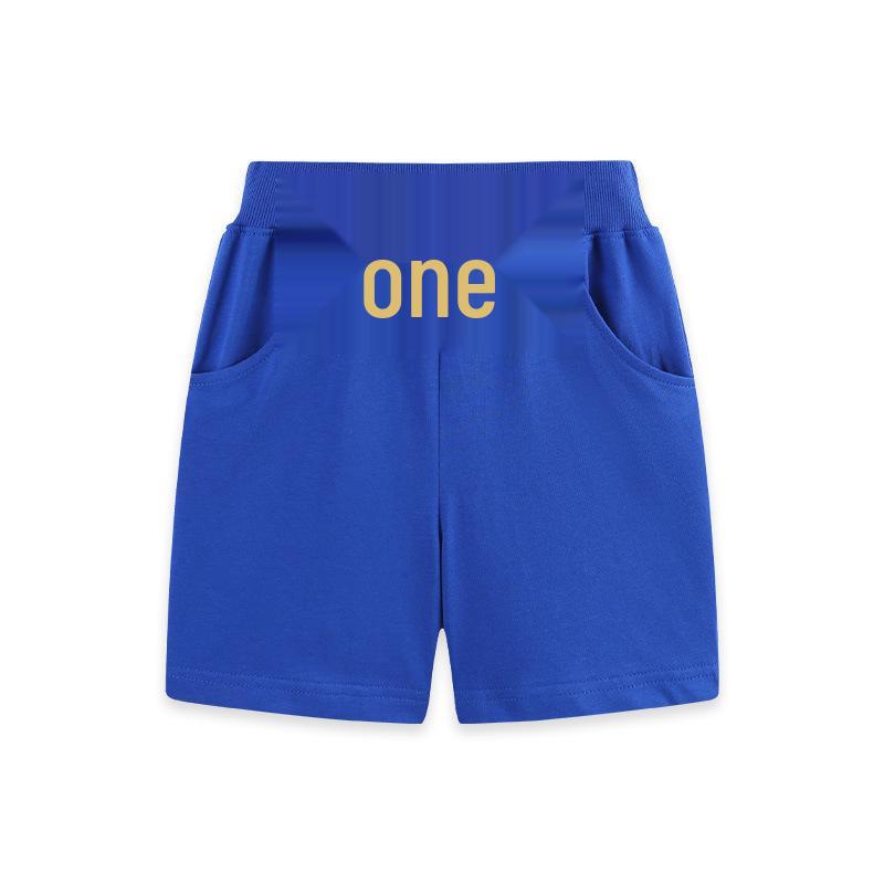 Summer 2025 Kids' European & American Style Solid Color Knitted Boys' Sports Shorts