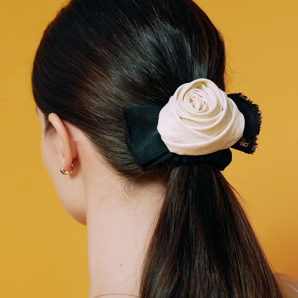[Rosemont] Rose Hair Scrunchie Ivory Comb Ra24B13L