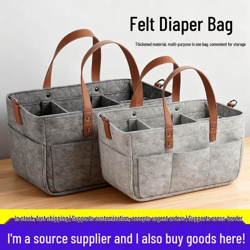 Sac à langer en feutre épaissi - Grande capacité, Sac à main pliable pour maman