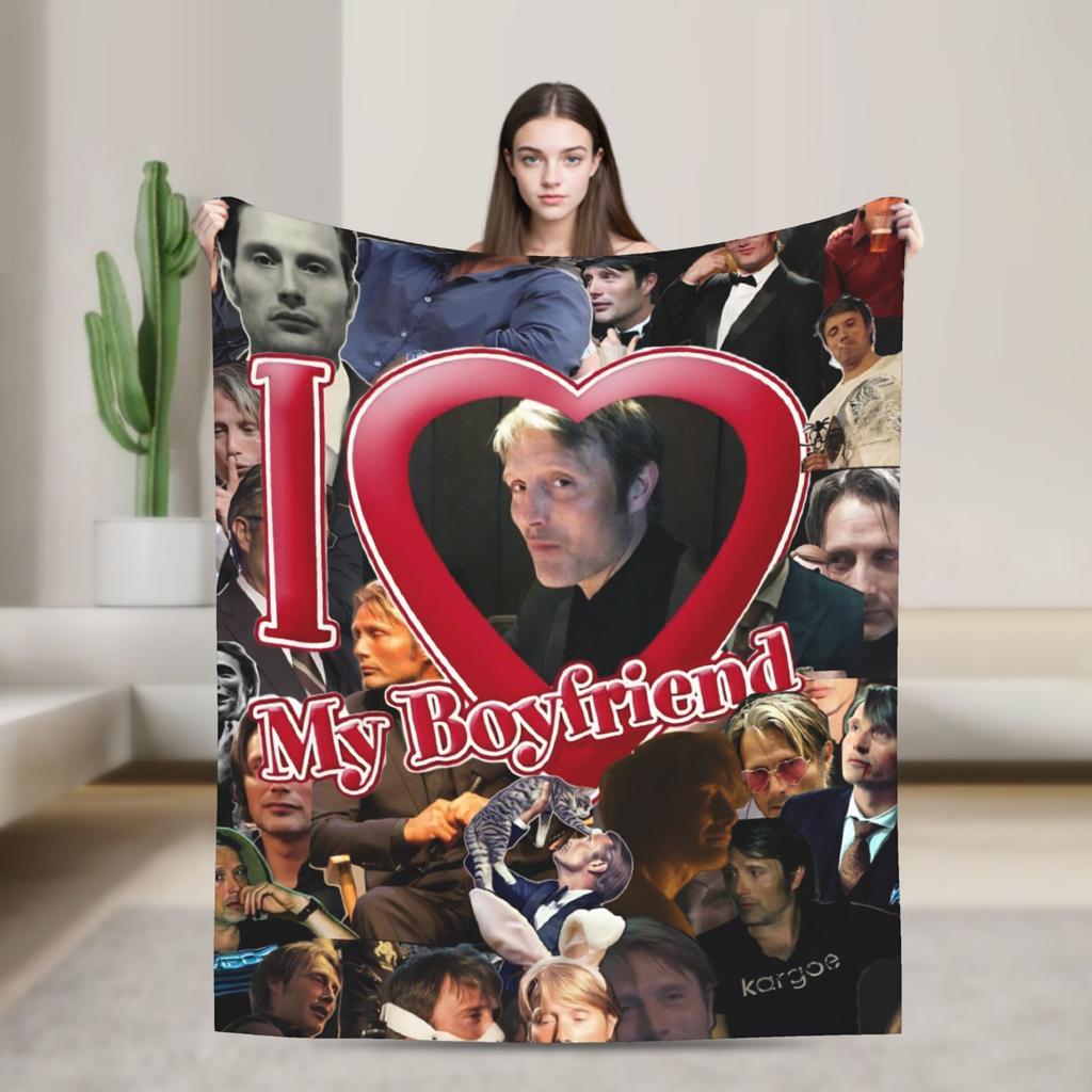 Mads Mikkelsen Super Warm Blanket Camping Plush Bedding Throws Street Trend Home Decor Flannel Bedspread Sofa Bed Cover