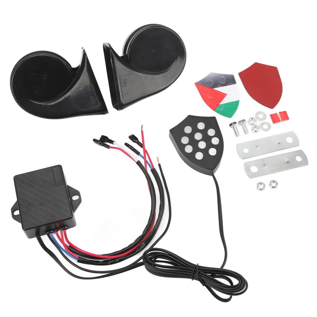 Electronic Horn System 12V 150dB Alarm Sound Remote Control Universal Fit for Car Sedan Truck SUV