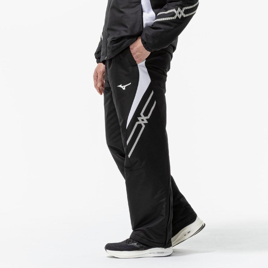 Mizuno MC Line Breath Thermo Insulated Warmer Black x 32MFC630 Pants, Heat-Generating Material, Water-Repellent, Windproof, White,