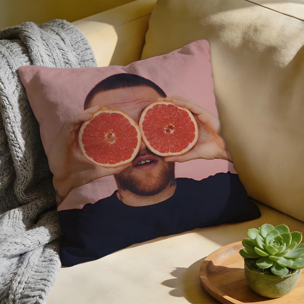 MMac Miller Albums Singer Cushion Cover Washed Linen Soft Breathable Decorative Case For Sofa Home Pillow Cover