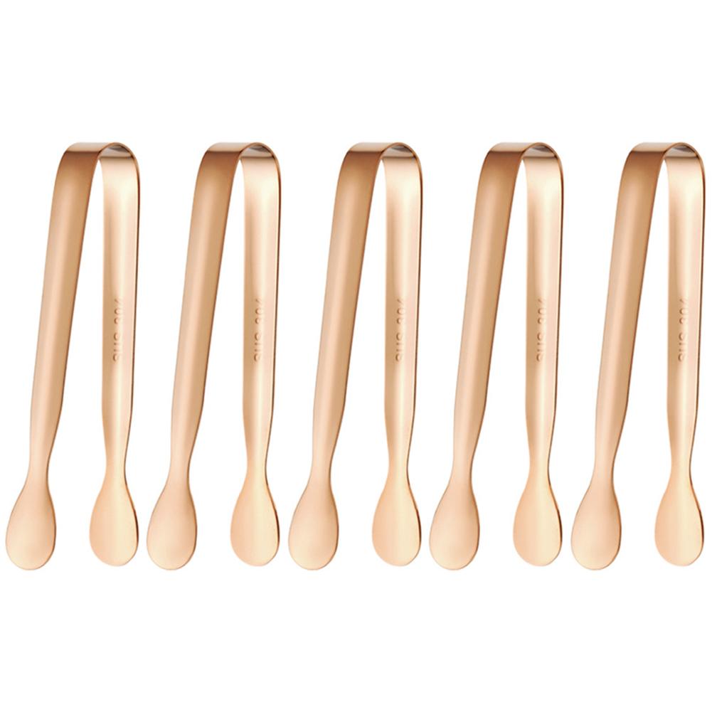5Pcs Mini Sugar Tongs Stainless Steel 4.3Inch Foods BBQ Clips Dessert Bread Tongs for Tea Party Coffee Bar