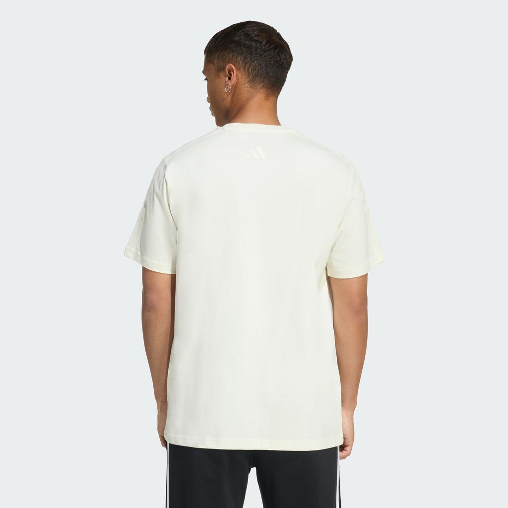 adidas T Shirts Men's Jade White Crew Neck Moderate