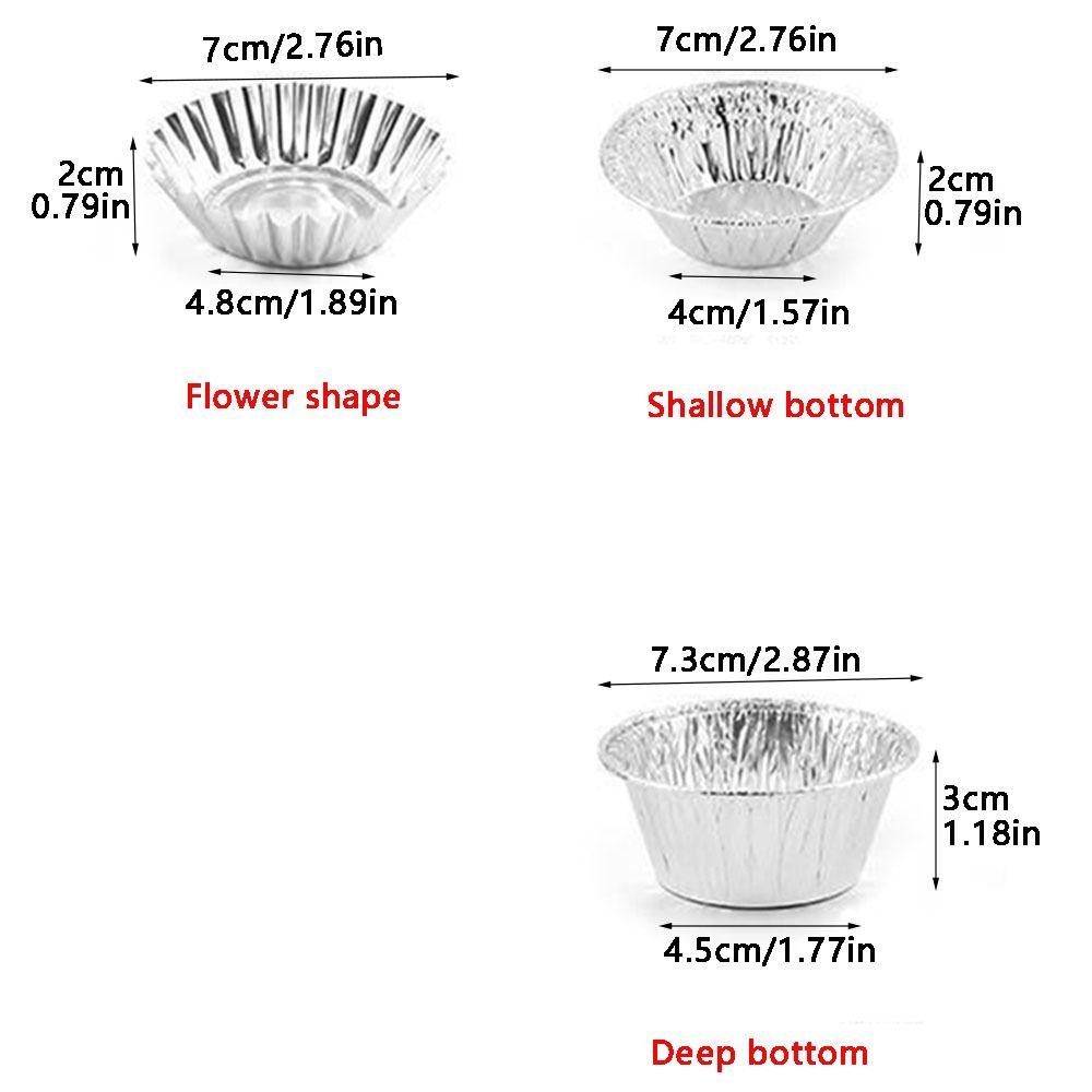 100Pcs Round Tart Pan Disposable Pie Tin Cake Mold Shell Egg Tart Mould  Baking Cup