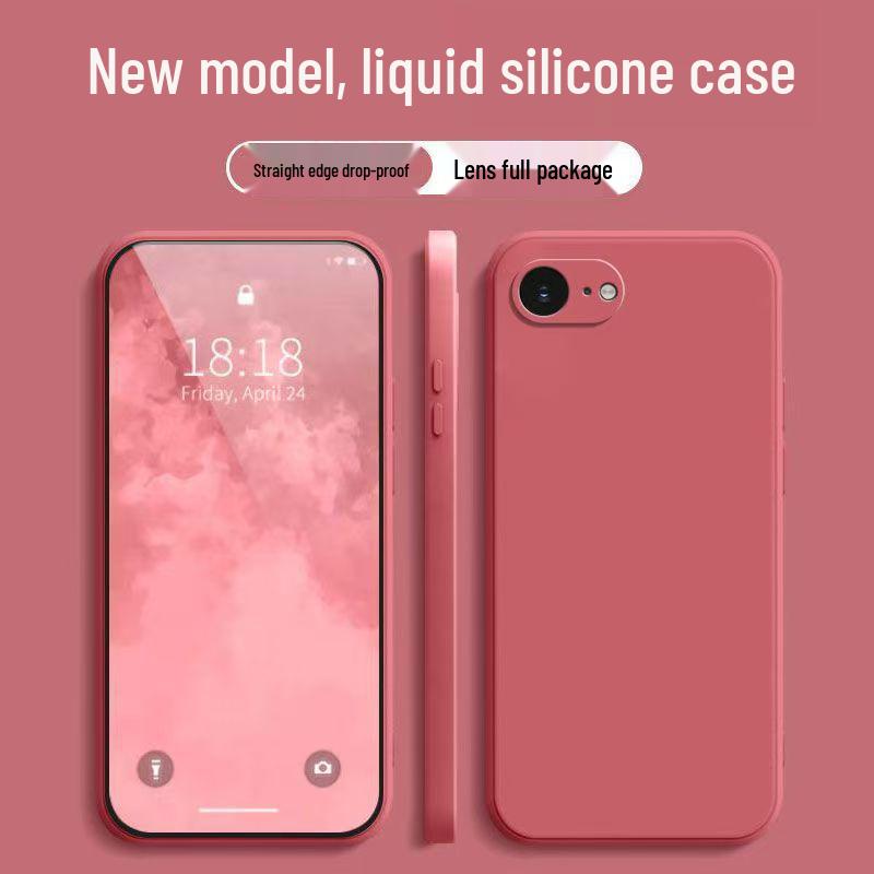 Compatible with Apple 16e: Liquid Silicone Full-Coverage Drop-Proof Solid Color Skin-Friendly Protective Case.