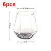6pcs/lot Whiskey Glass Diamond Crystal Wine Glass Cup Golden Transparent Coffee Mug Cup Milk Tea Mugs Beer Glass Bar Drinkware