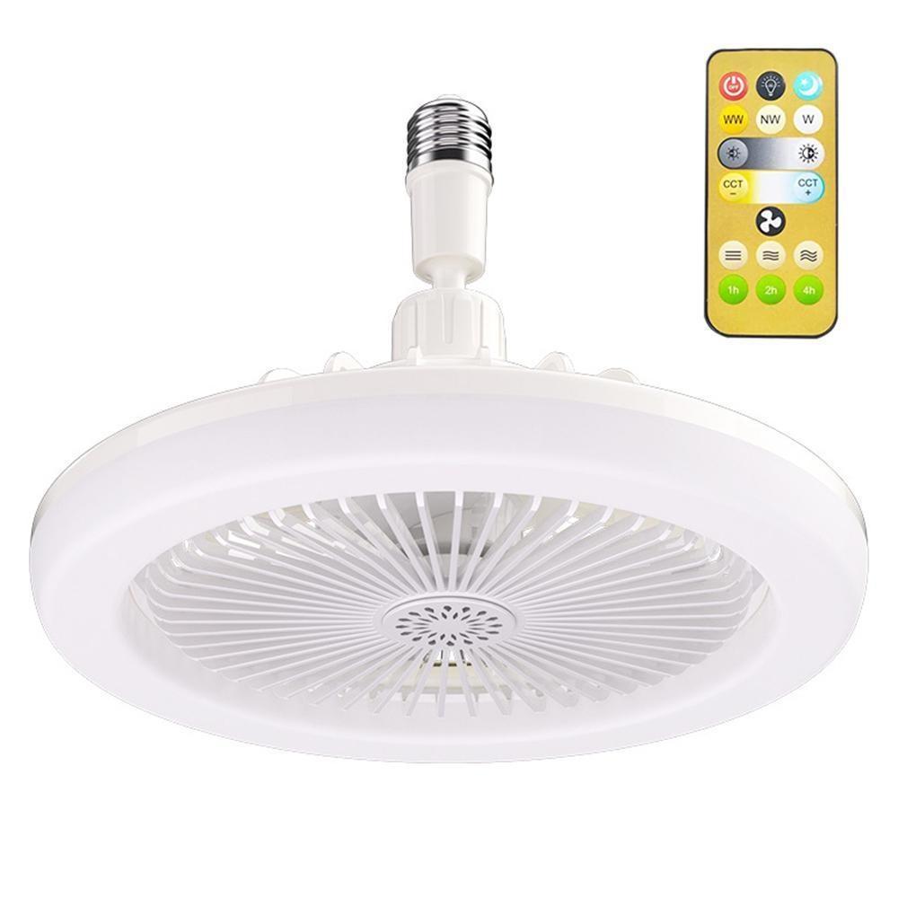 Fan Chandelier E27 Light Holder Ceiling Fan Lights with Remote Control Mute Dimmable Timing 3-blade for Living Room Study