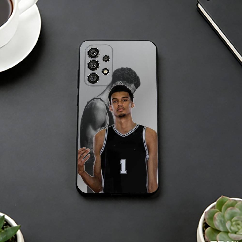 Sports Basketball Victor Wembanyama Phone Case For Samsung S25,S24,S21,S22,S23,S30,Ultra,S20,Plus,Fe,Soft Silicone Black Cover