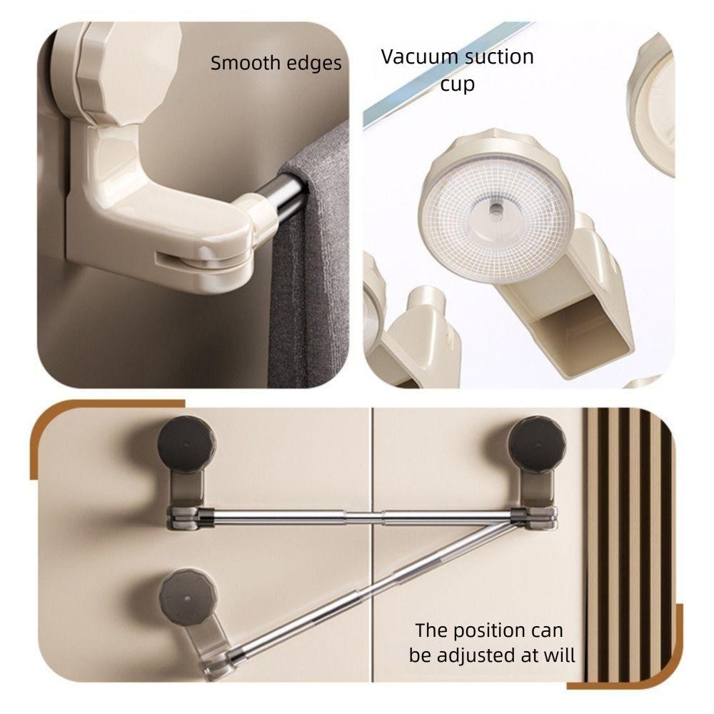 Wall-Mounted Suction Cup Towel Rack Waterproof Shower Slipper Hanger Bathroom Towel Rod  Kitchen