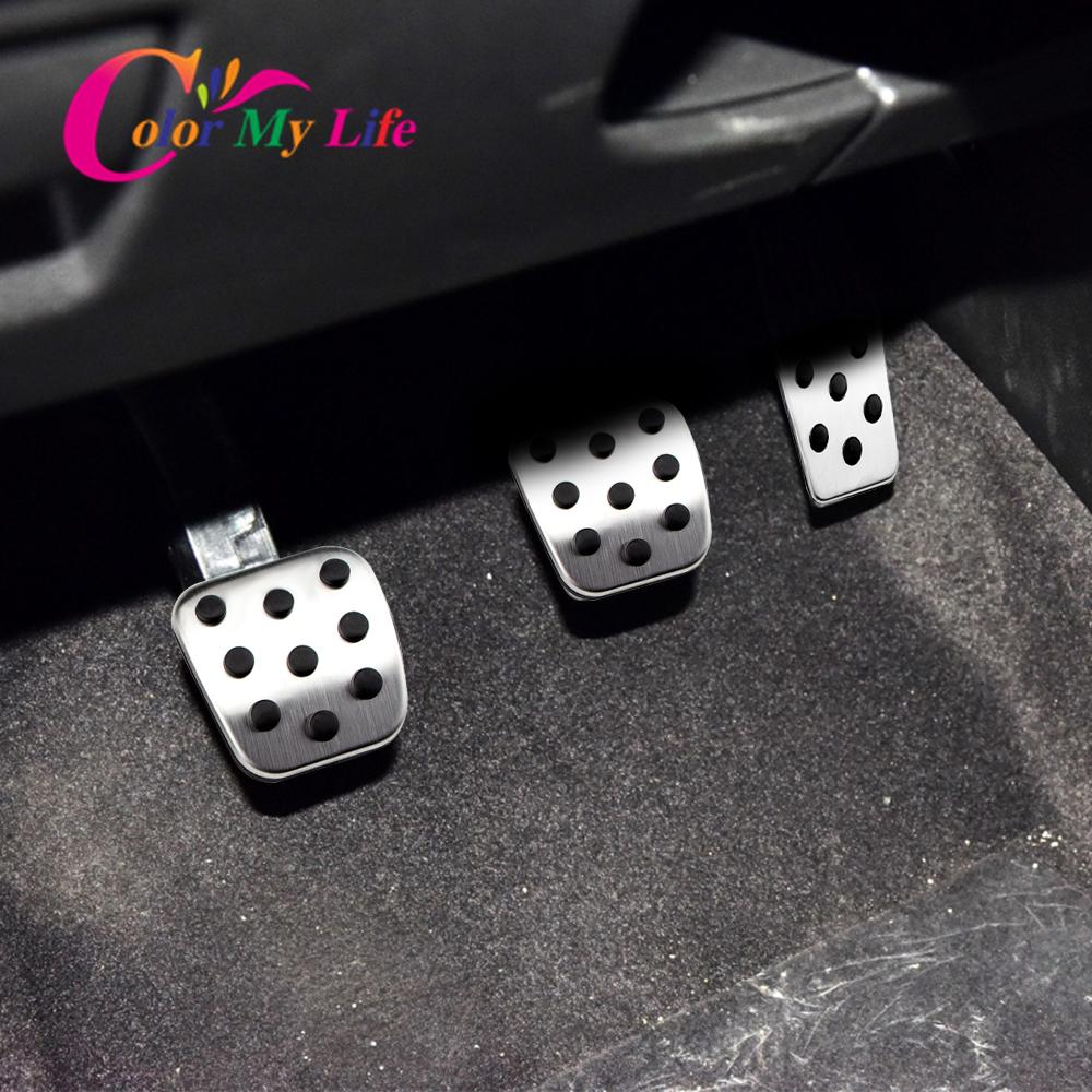 Color My Life Stainless Steel AT MT Pedal Pad Protection Cover for Chevrolet Chevy Cruze MK1 2009 - 2018 Car Pedals