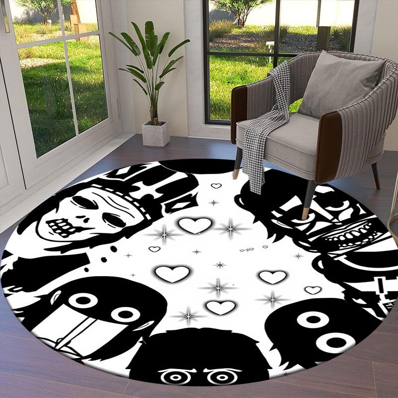 Incredibox Round Area Rug,Carpet Rug for Living Room Bedroom Sofa Playroom Decor,Non-slip Floor Mat