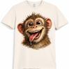 Lustiges Affen T-Shirt Verspieltes Lachendes Tier Grafik T-Shirt Lässiges Spaß Geschenk Oberteil