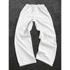 Men's Gothic Dark Casual Running Pants with Rose Print Pattern, Loose Straight Leg Drawstring Pants, Comfortable Running Pants for All Seasons
