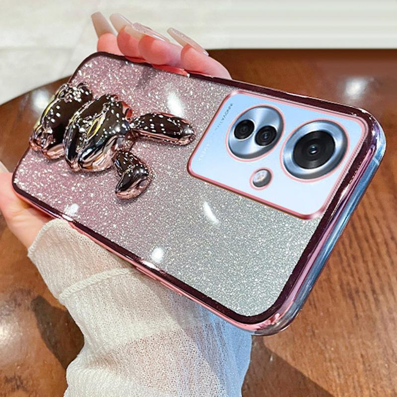 

Для Oppo Reno11 F 5G чехол милый кролик подставка PC+TPU чехол для телефона Pink